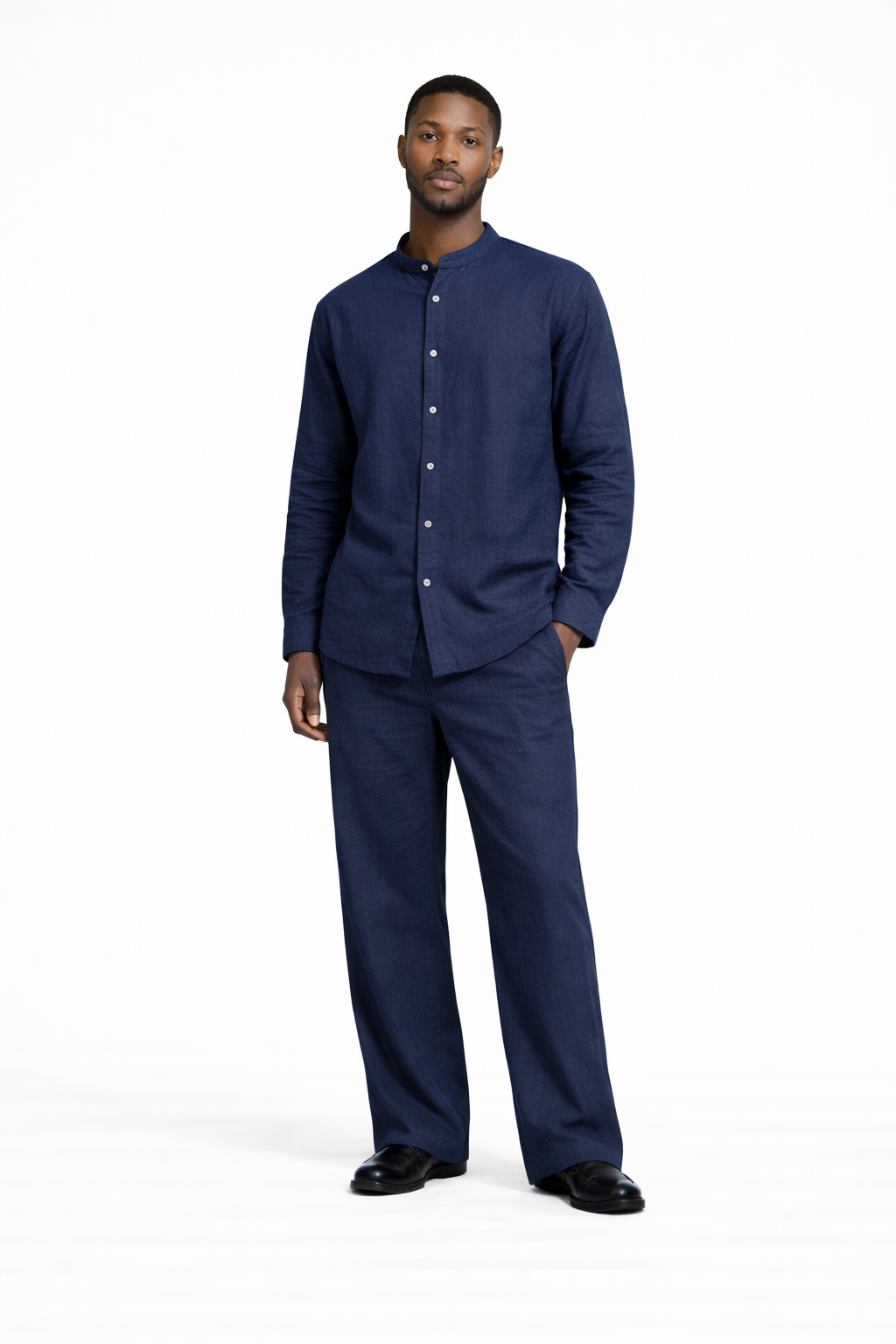 Linen luxe space blue set