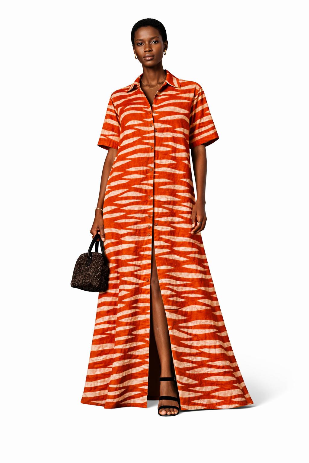 Cross current gown ( burnt orange )