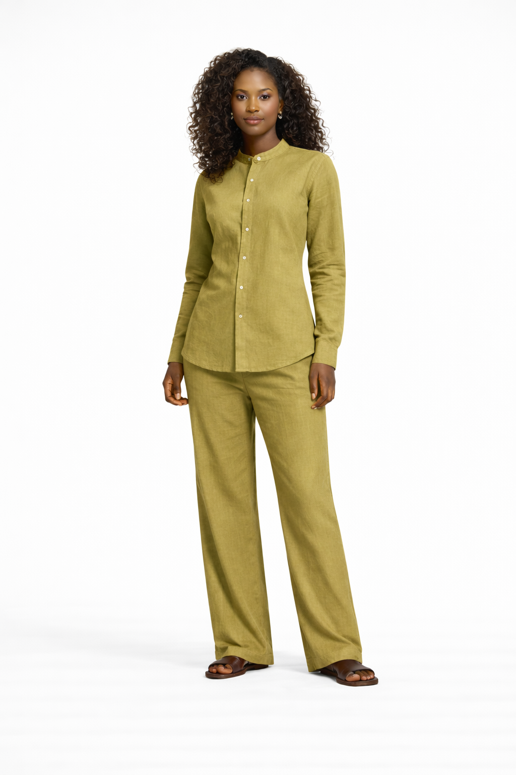 LINEN LUXE GREEN SET (WOMEN)