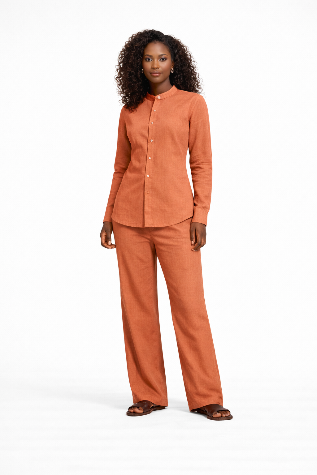 LINEN LUXE BURNT ORANGE SET (WOMEN)