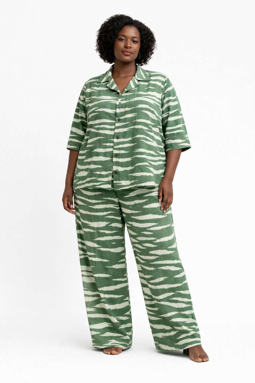 HIGH TIDE GREEN SHORT-SLEEVE SET (WOMEN)